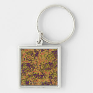 Vibrant flower camouflage pattern key ring
