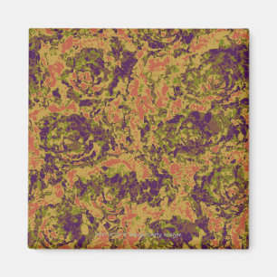 Vibrant flower camouflage pattern magnet