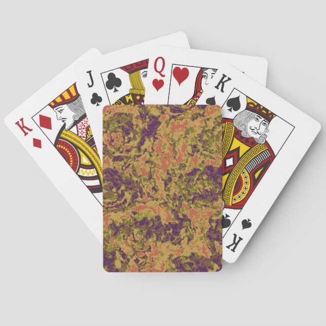 Vibrant flower camouflage pattern playing cards (Back)