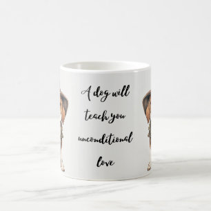 Vibrant flower Dog Art StyleFor Dog Lovers  Coffee Mug