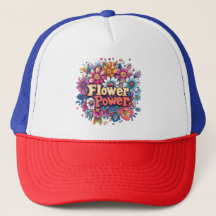 Vibrant Flower Power Design with Colorful Blooms Trucker Hat