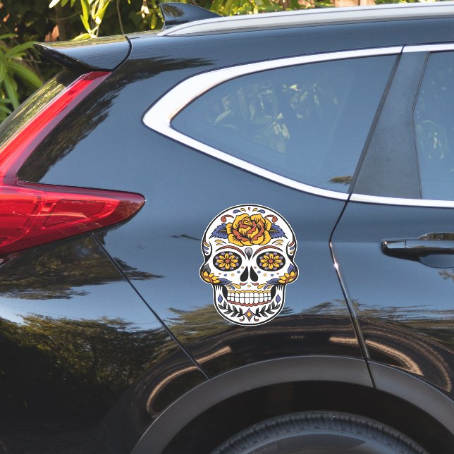 Vibrant Flower Skull (Car Side)