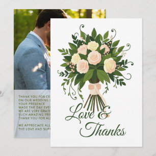 Vibrant Flowers Bridal Bouquet 5 - Fan Fun Thank You Card
