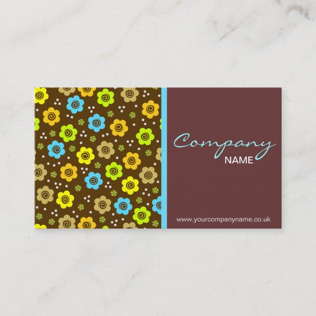 Vibrant Flowers Business Card (Front)