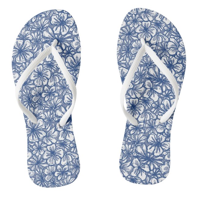 Vibrant Flowers Flip Flops (Footbed)