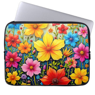 Vibrant Flowers: Garden of Joy Art Laptop Sleeve