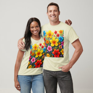 Vibrant Flowers: Garden of Joy Art T-Shirt