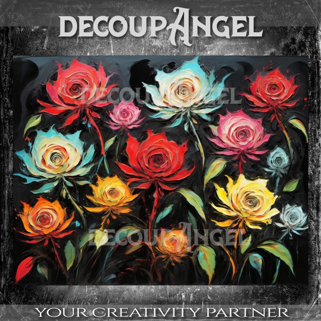 Vibrant Flowers in Modern Art -Decoupage- Tissue Paper (Creator Uploaded)