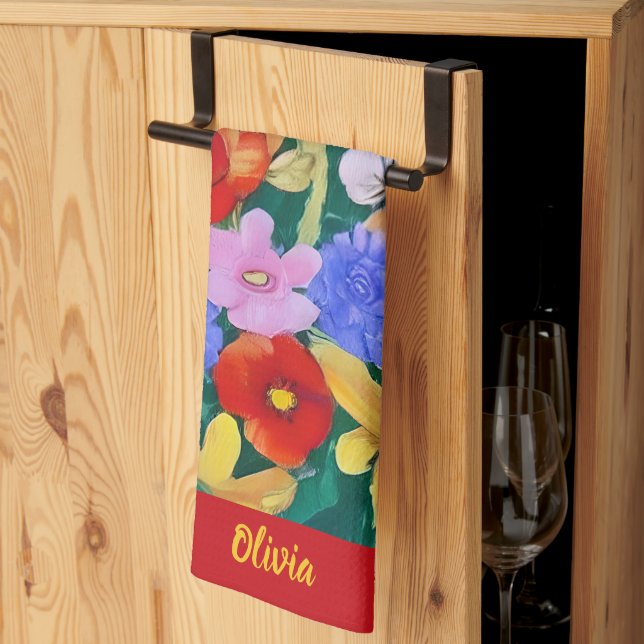 Vibrant Flowers Kitchen Towels (Thirds Fold)