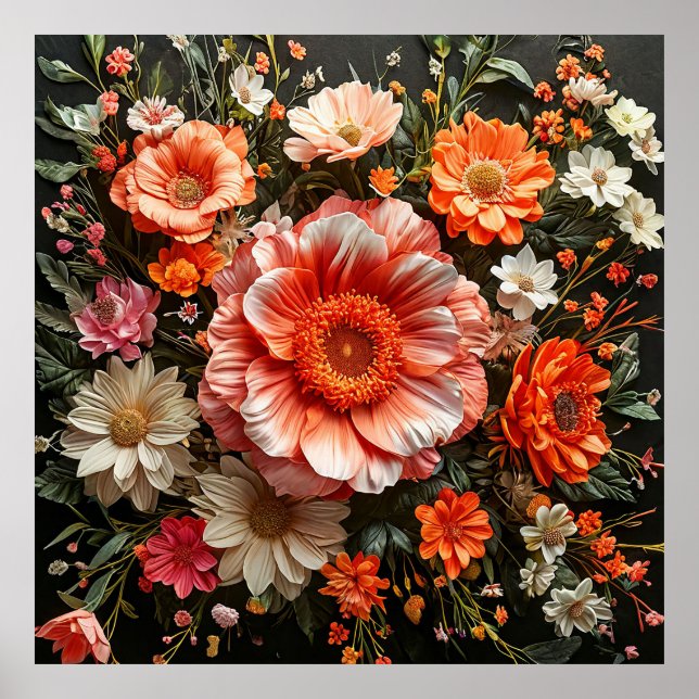 Vibrant flowers poster (Front)