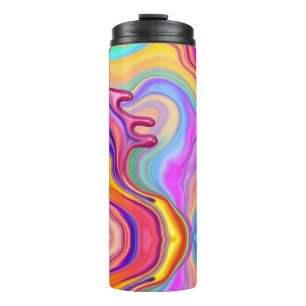 Vibrant Fluid Marble Abstract Pattern Thermal Tumbler