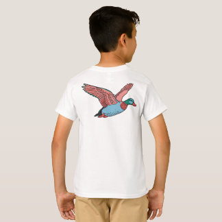 Vibrant Flying Duck Illustration T-Shirt