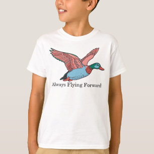 Vibrant Flying Duck Illustration T-Shirt