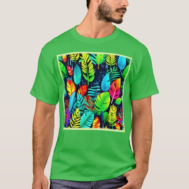 Vibrant Foliage Drizzle Art T-Shirt (Front)