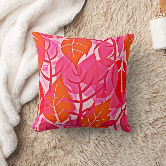 Vibrant Foliage Elegance Pattern Cushion (Blanket)