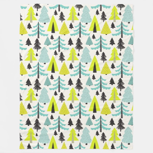 Vibrant Forest⎢Fleece Blanket (Front)