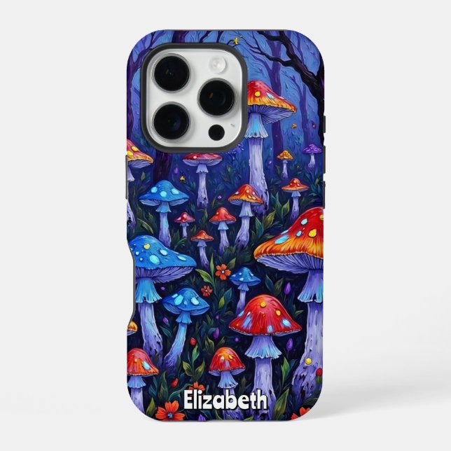Vibrant Forest of Fungi iPhone Case (Back)