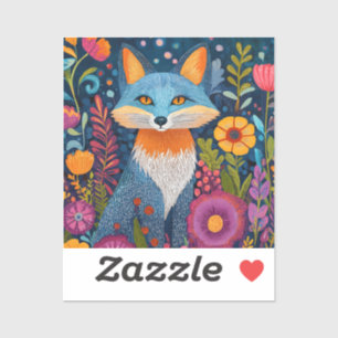 Vibrant Fox Dot Art Amidst Lush Flora