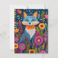 Vibrant Fox Dot Art Amidst Lush Flora