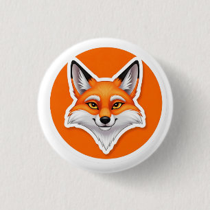 Vibrant Fox Head 3 Cm Round Badge