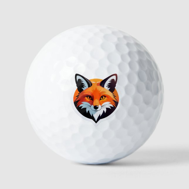 Vibrant Fox Head Golf Balls (Front)