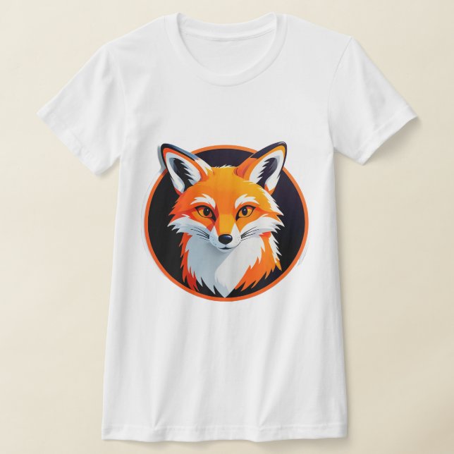 Vibrant Fox Head T-Shirt (Laydown)