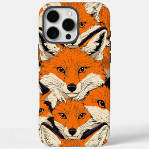 Vibrant Fox Pattern: A Captivating Wildlife Design iPhone 16 Pro Max Case
