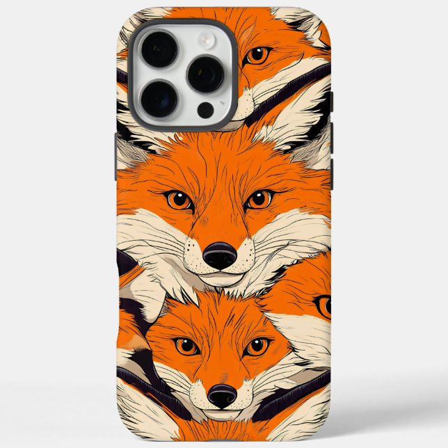 Vibrant Fox Pattern: A Captivating Wildlife Design Case-Mate iPhone Case (Back)