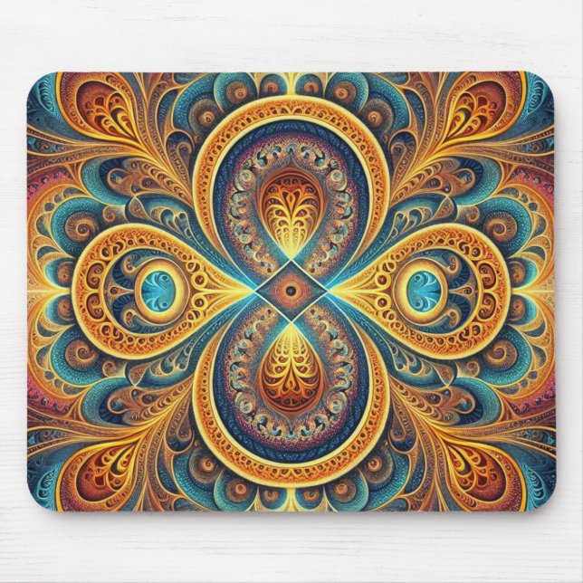 Vibrant Fractal Art Mouse Pad (Front)