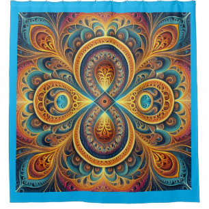 Vibrant Fractal Art Shower Curtain