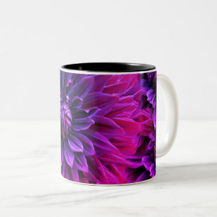 Vibrant Fractal Blossom Art Two-Tone Coffee Mug