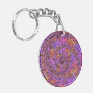 Vibrant Fractal Key Ring