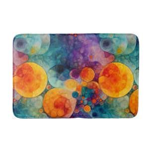 Vibrant Fractal Solar Drift Medium Bath Mat