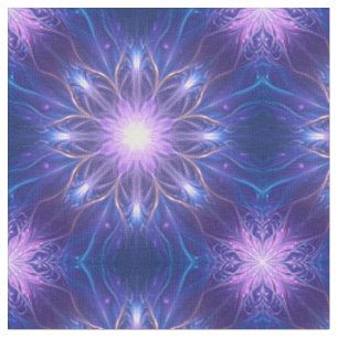 Vibrant Fractal Starburst Fabric