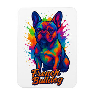 Vibrant French Bulldog Pop Art Illustration Magnet