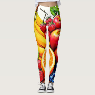 Vibrant Fresh Fruit Delight Design Leggings