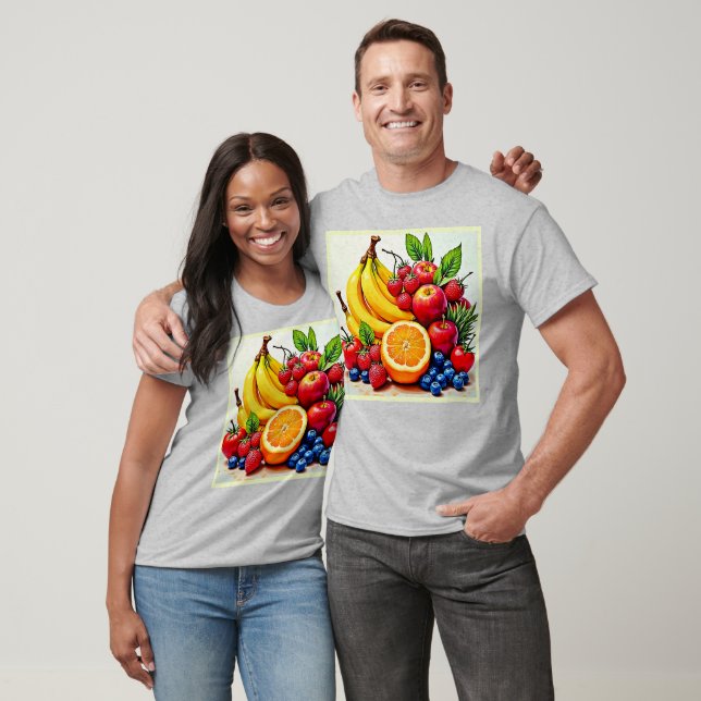 Vibrant Fresh Fruit Delight Design T-Shirt (Unisex)