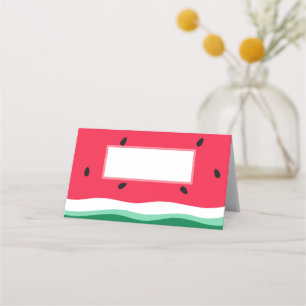 Vibrant Fresh Tropical Watermelon Summer Party Place Card