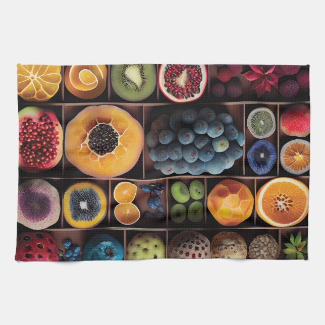 Vibrant Fruit Display  Tea Towel (Horizontal)