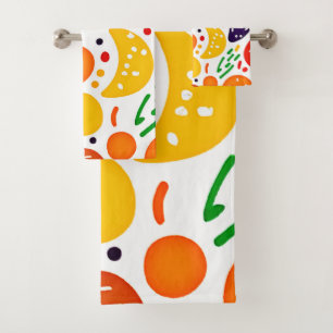 Vibrant Fruit Pattern Bath Towel Set