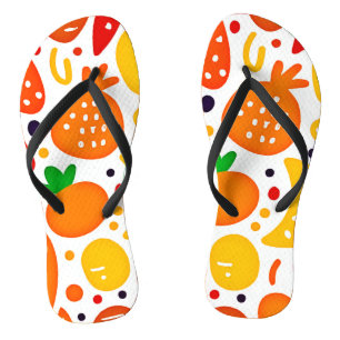 Vibrant Fruit Pattern Flip Flops