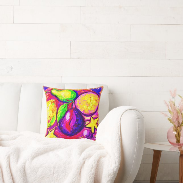 Vibrant Fruits and Stars. Buy Now  Cushion (Couch)