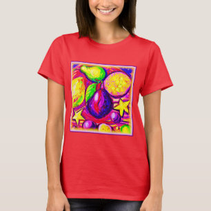 Vibrant Fruits and Stars. Buy Now T-Shirt