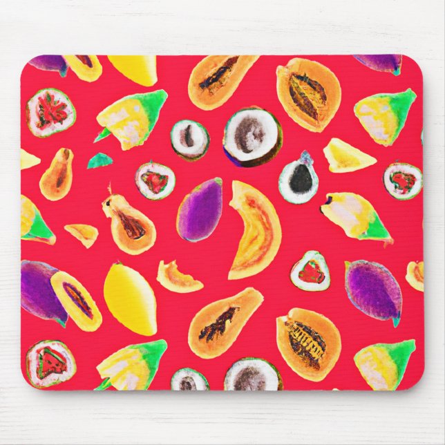 Vibrant Fruity Delight Pattern Mouse Mat (Front)