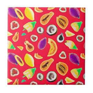 Vibrant Fruity Delight Pattern Tile