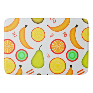 Vibrant Fruity Kaleidoscope Pattern Bath Mat