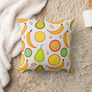 Vibrant Fruity Kaleidoscope Pattern Cushion