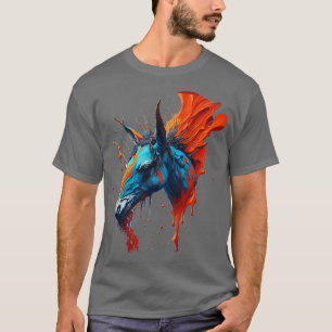 Vibrant Fury Roaring Donkey Head in Mesmerising Sp T-Shirt