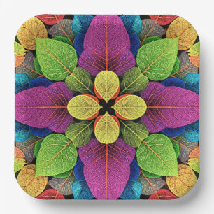 Vibrant Fusion, multicolor Artistic Party  Paper P Plate