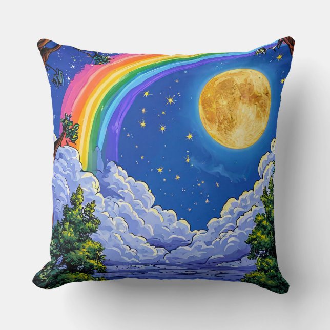 Vibrant Galaxy Home Décor 🌈🌙✨ Cushion (Front)